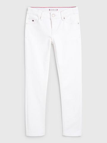 Lány Tommy Hilfiger Skinny Farmer Nadrág Fehér | HU 1814GSO